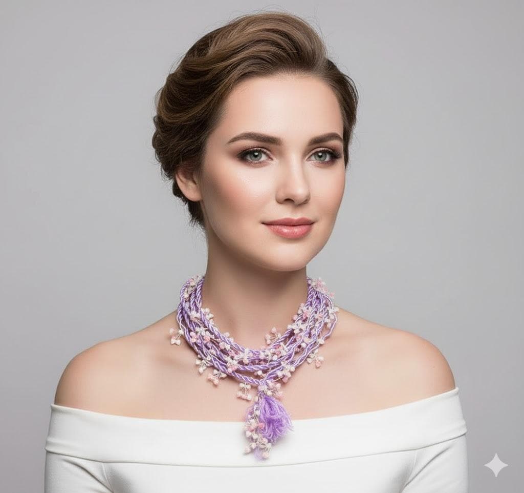 Bunte Gehäkelte Lariat Halskette von aynurdereli