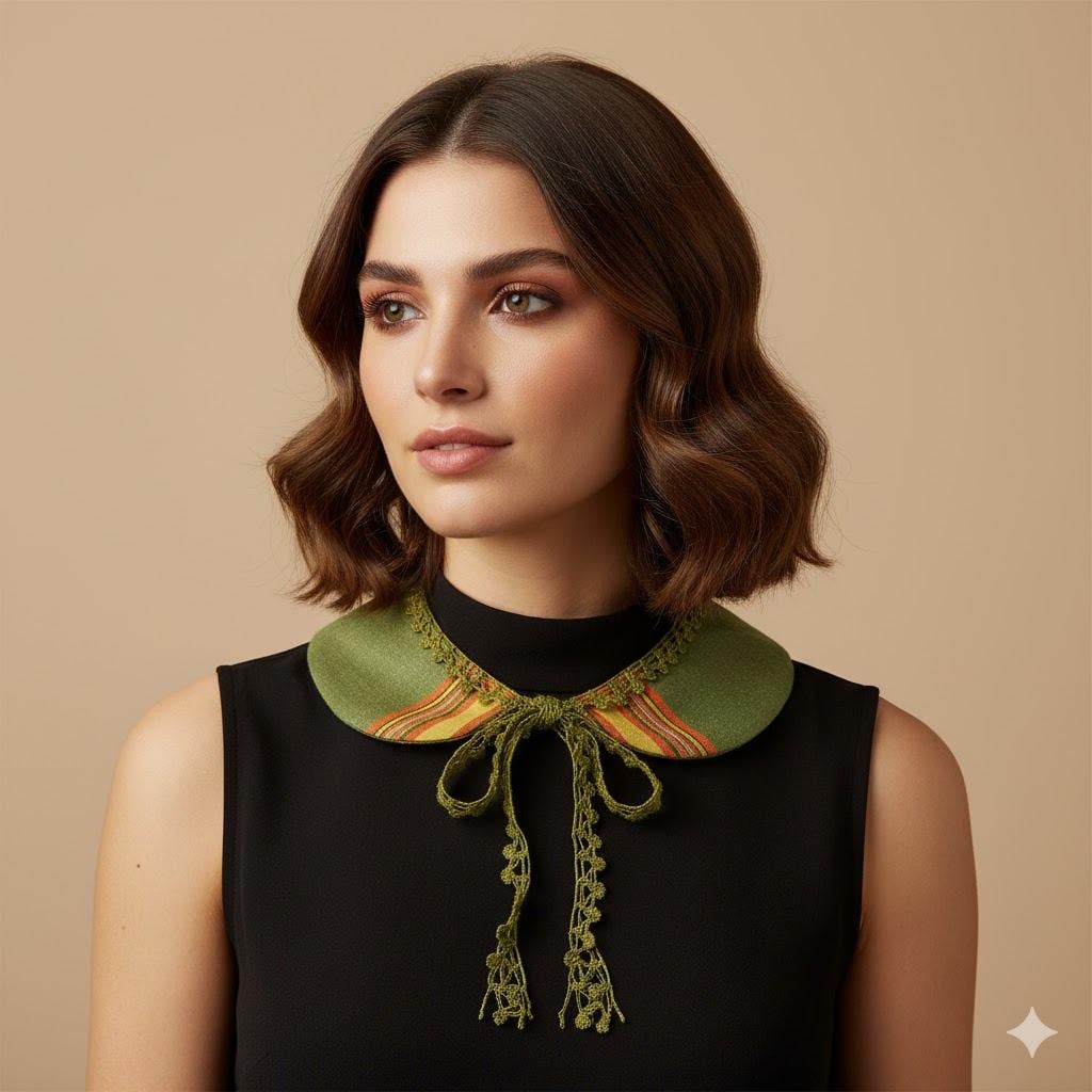 Olivgrün Abnehmbare Kragen Halskette von aynurdereli