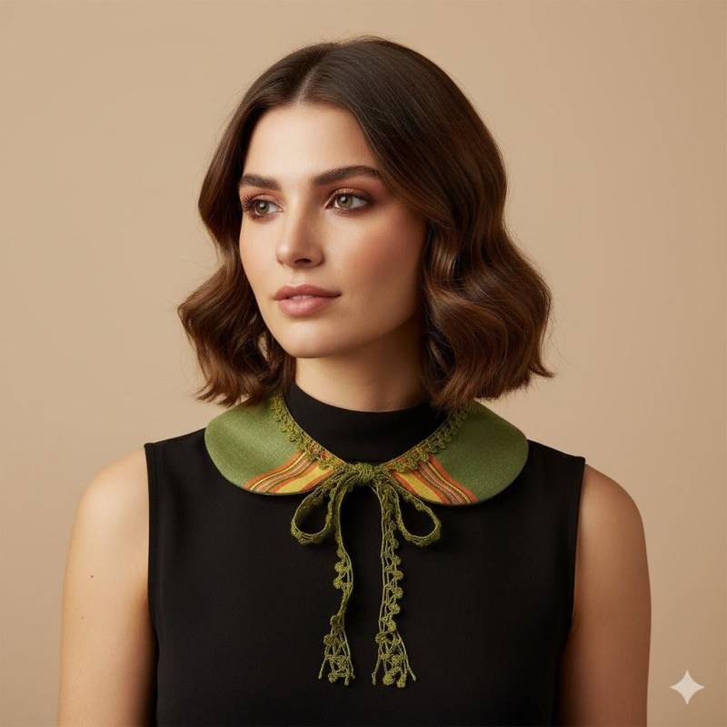 Olivgrün Abnehmbare Kragen Halskette von aynurdereli