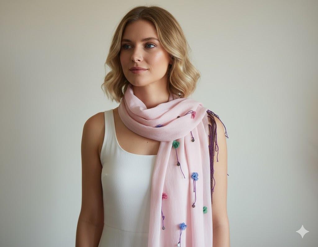 Rosa Blumen Schal von aynurdereli