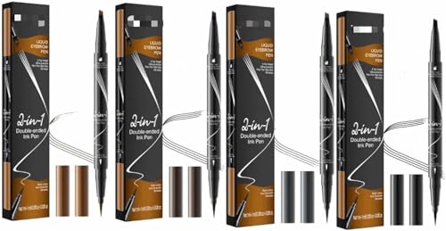 Flüssiger Augenbrauenstift, Mikro-Stickerei, doppelseitig, langanhaltendes natürliches Finish, wasserfest und wischfest von aywqew
