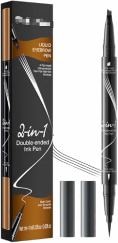 Flüssiger Augenbrauenstift, Mikro-Stickerei, doppelseitig, langanhaltendes natürliches Finish, wasserfest und wischfest von aywqew