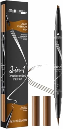 Flüssiger Augenbrauenstift, Mikro-Stickerei, doppelseitig, langanhaltendes natürliches Finish, wasserfest und wischfest von aywqew