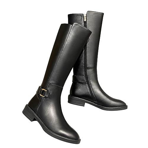 azaz Boots Damen Winter Wasserdicht Lang Winterstiefel Stiefeletten Baumwolle Arbeitsstiefel Damenstiefel Cowboystiefel Reitstiefel Elegant mit Reißverschluss Leicht Ankle Boots Lang Boots von azaz