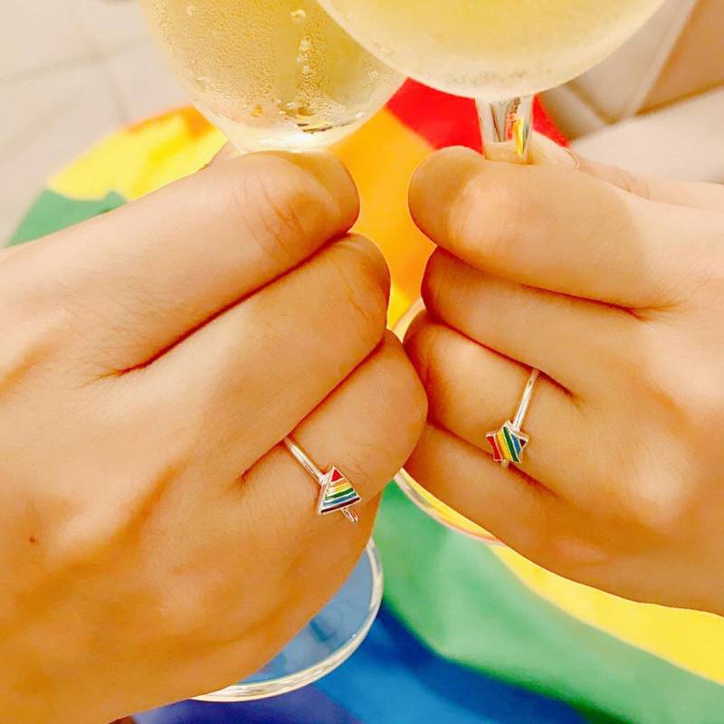 Pride Regenbogen 925Er Silber Verstellbarer Ring Lgbtq+ von azureandrainbowLGBTQ
