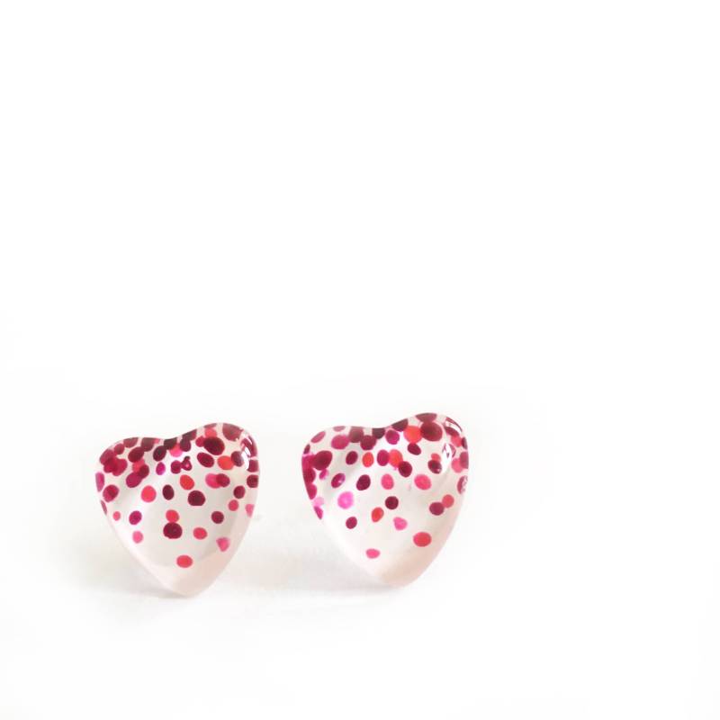 Boucles D'oreilles Coeur Rose | Acer Inoxydable Verre Peint À La Main Azur Boucles D'oreilles Coeur Rose | Acer Inoxydable Verre Peint À La Main Azur von azurine