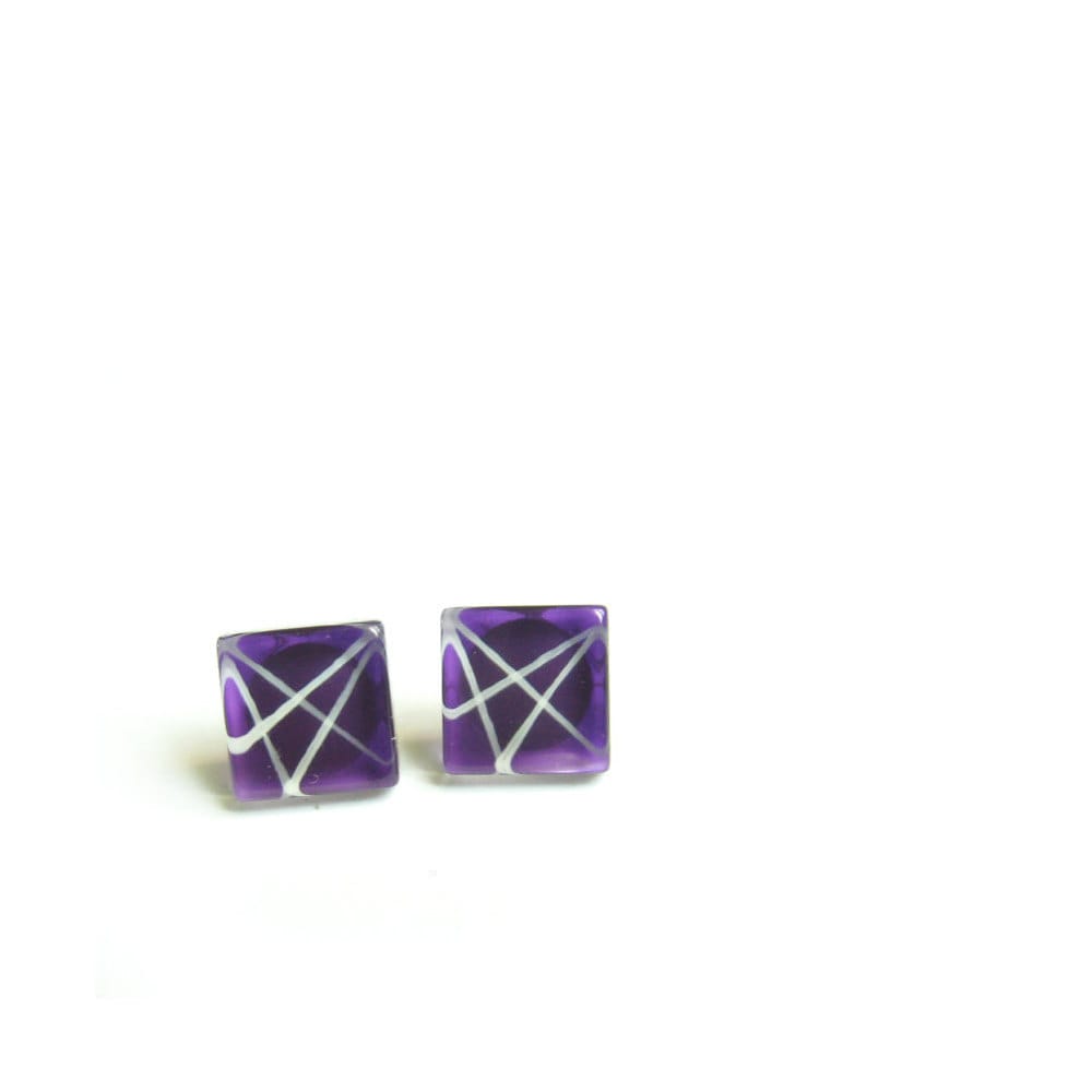 Boucles D'oreilles | Modern Und Minimalistisch Verre Peint À La Main Par Azurin von azurine