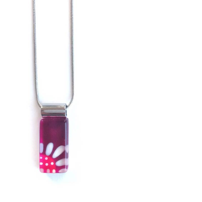 Rosa Blume Halskette | Gänseblümchen Kette Aus Edelstahl Handbemaltem Glas Von Azurine Rosa Blume Halskette | Gänseblümchen Kette Aus Edelstahl Handbemaltem Glas Von Azurine von azurine