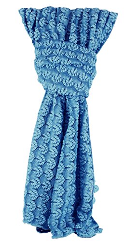 azzesso – Damen Tuch Elly in Blau/Schal in Häkeloptik/Damenschal vom italienischen Mode Profi/rechteckiges Halstuch ca. 190 x 75 cm von azzesso