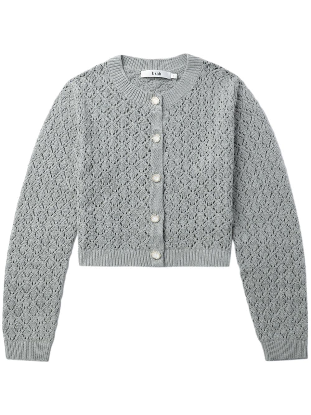 b+ab Cardigan in Pointelle-Strick - Grau von b+ab