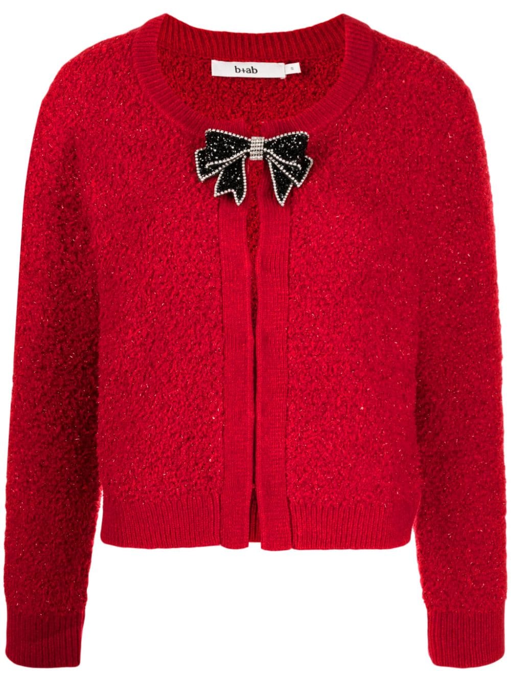 b+ab Cardigan mit Schleife - Rot von b+ab