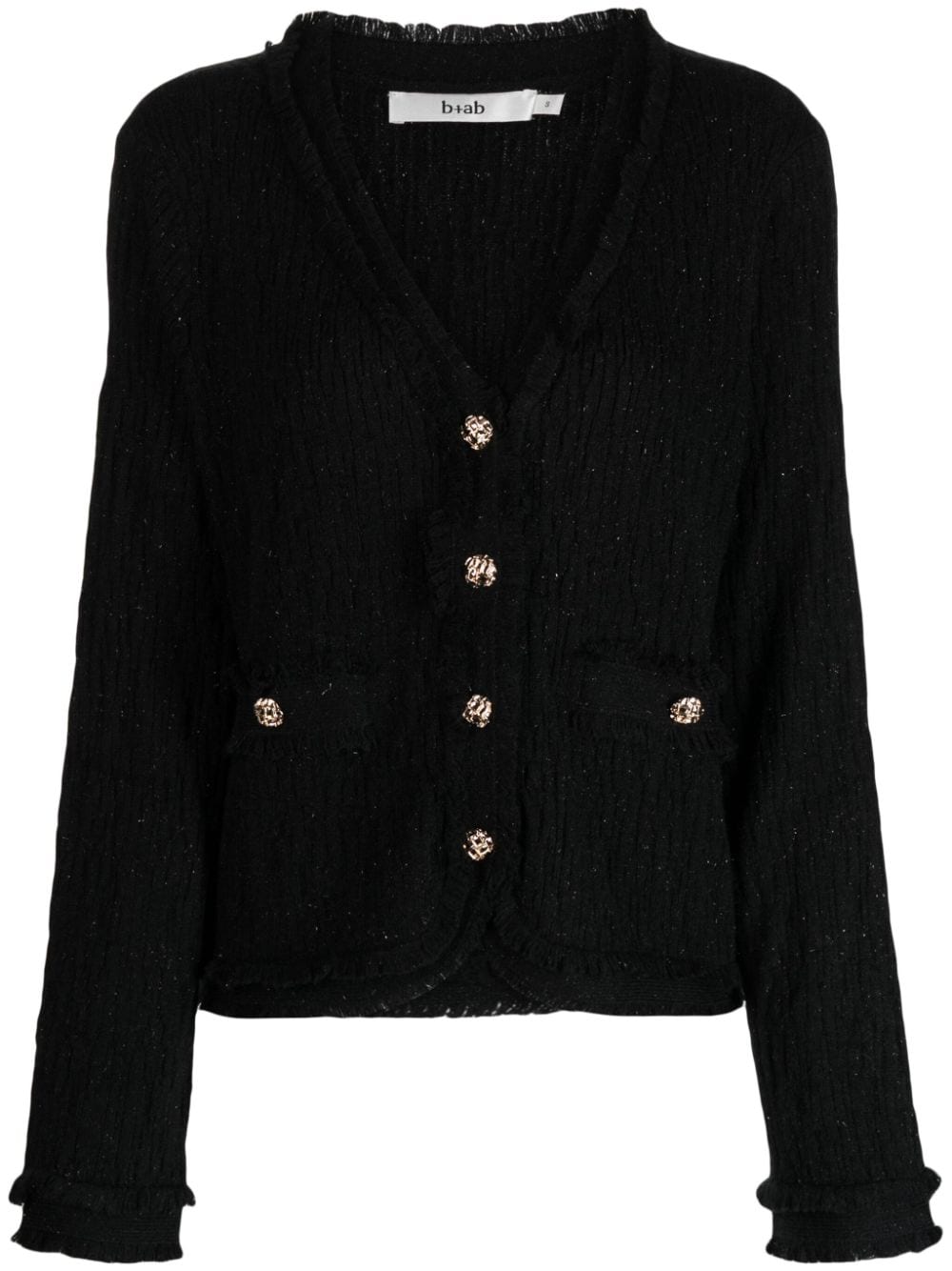 b+ab Cardigan mit geprägten Knöpfen - Schwarz von b+ab