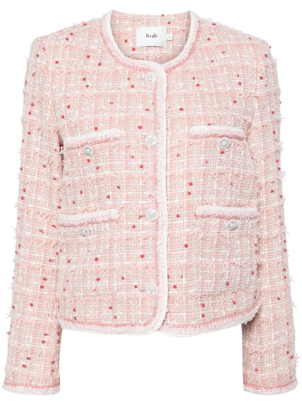 b+ab Cropped-Jacke aus Tweed - Rosa von b+ab