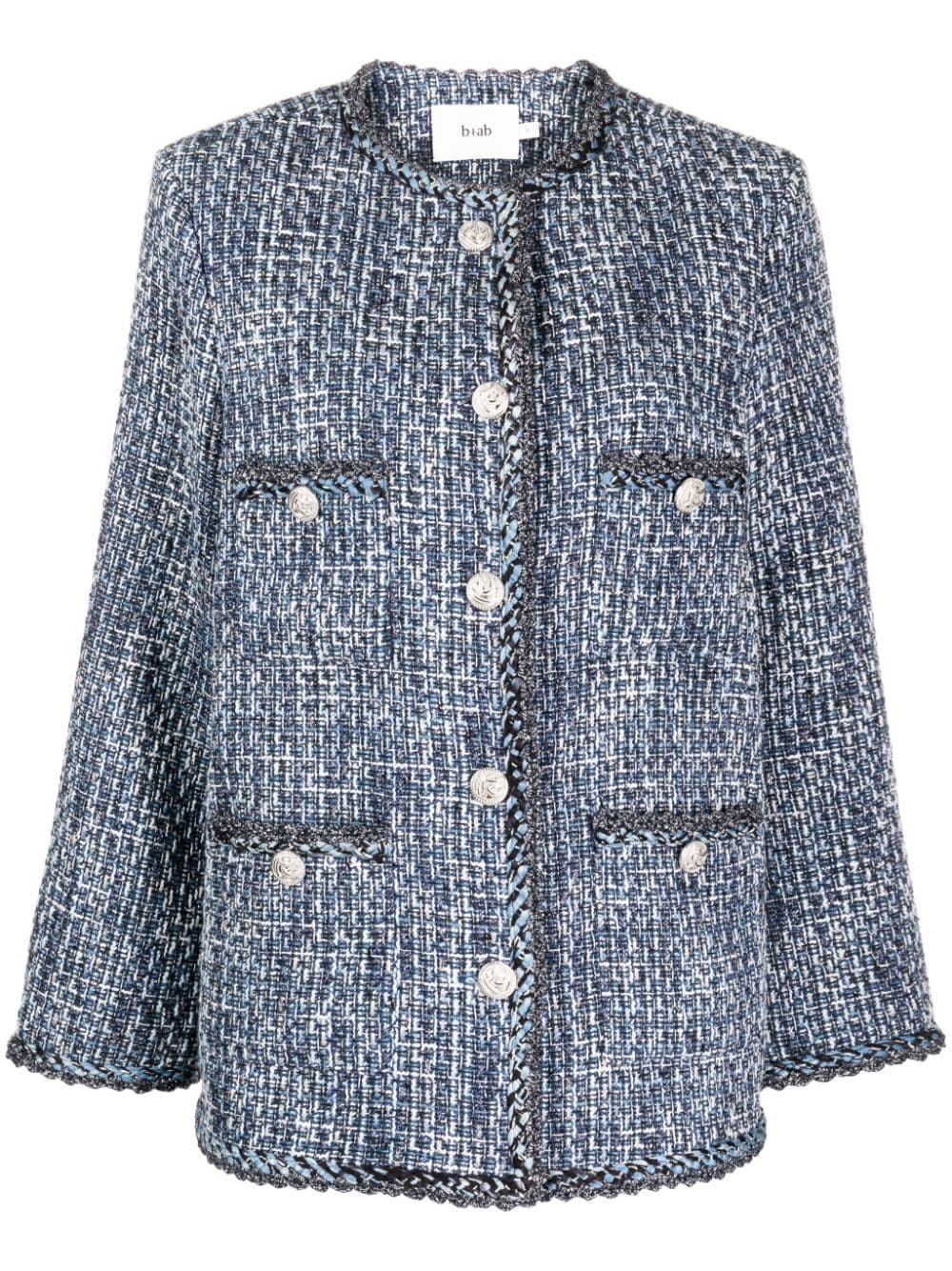 b+ab Einreihige Tweed-Jacke - Blau von b+ab