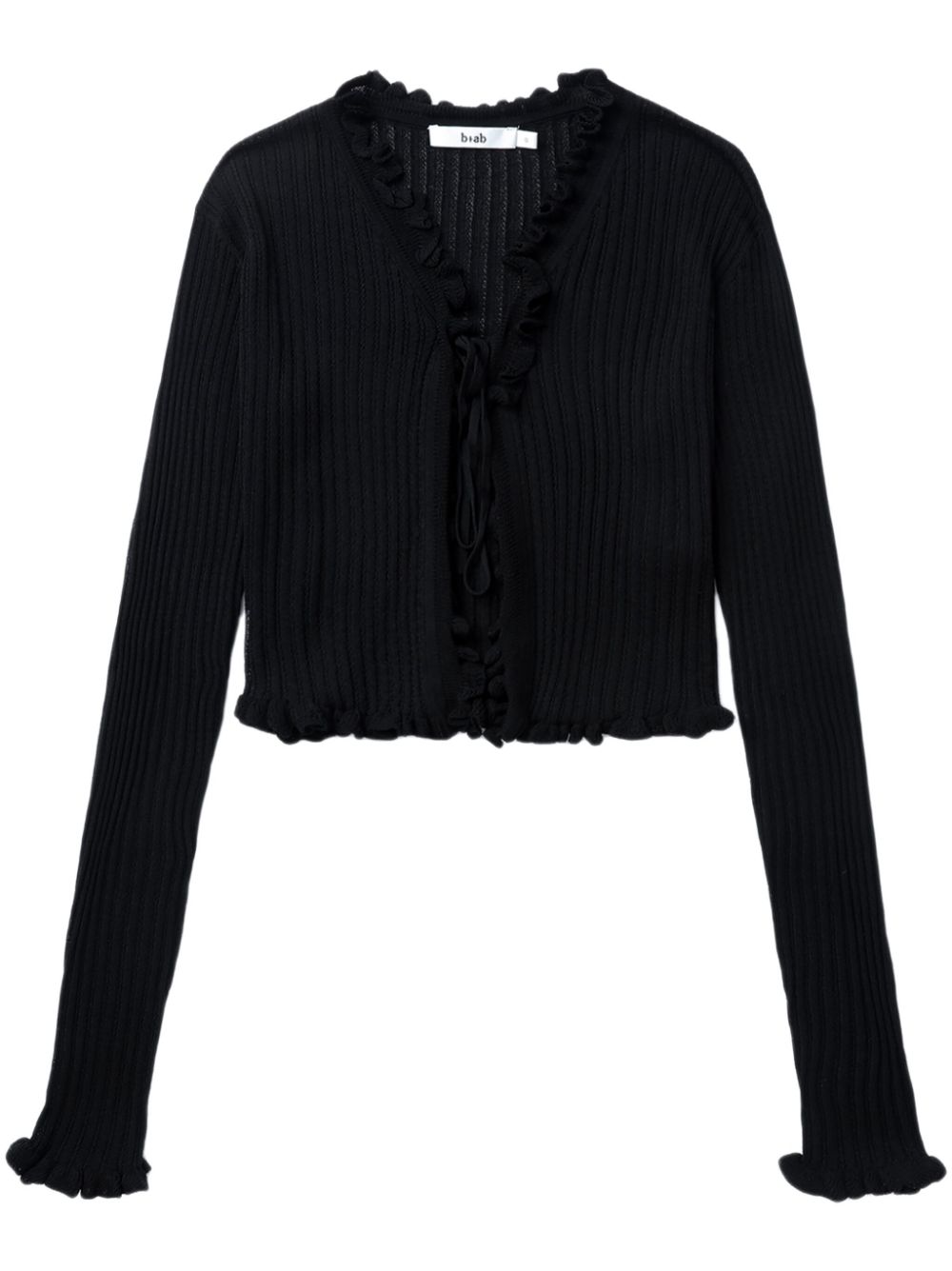 b+ab Gerippter Cropped-Cardigan - Schwarz von b+ab