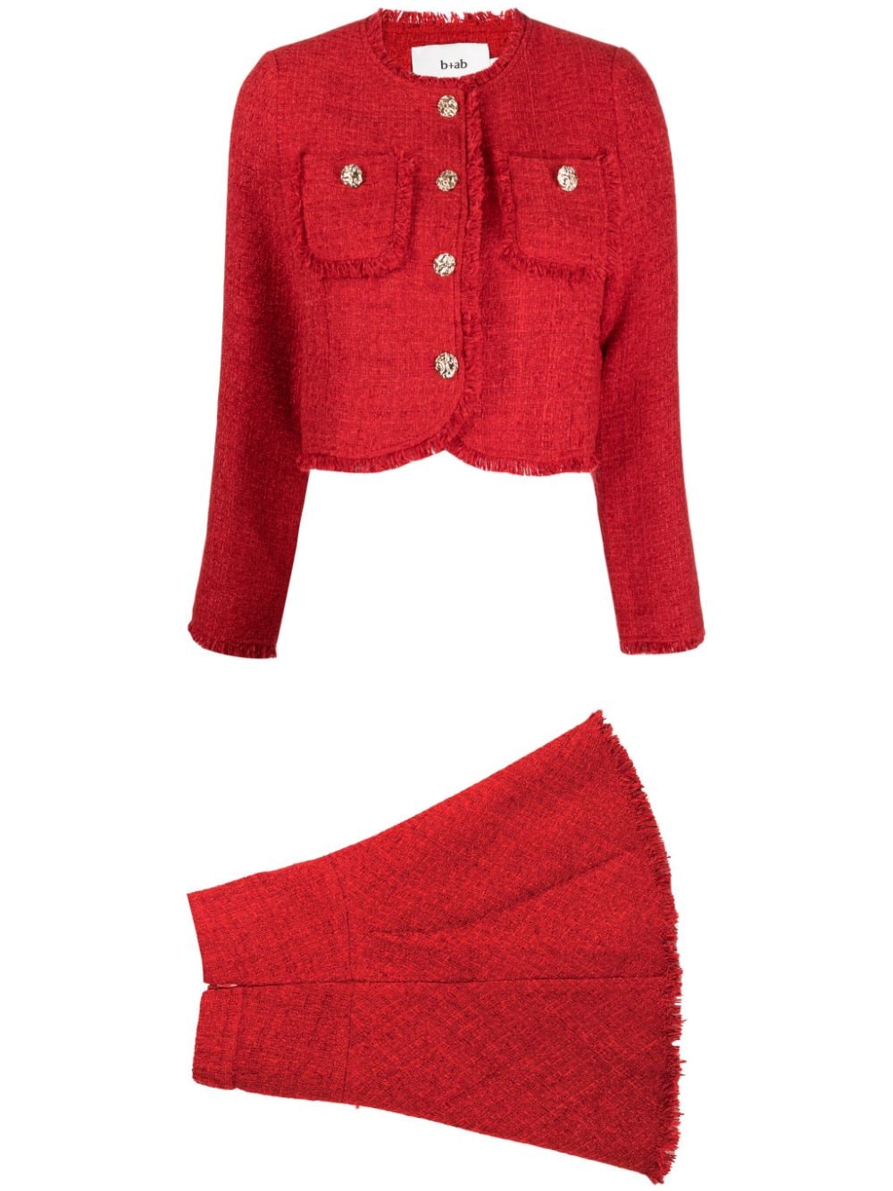 b+ab Klassisches Tweed-Kostüm - Rot von b+ab