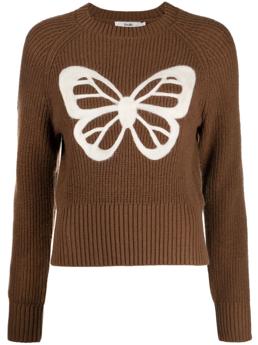 b+ab Pullover mit Schmetterling - Braun von b+ab