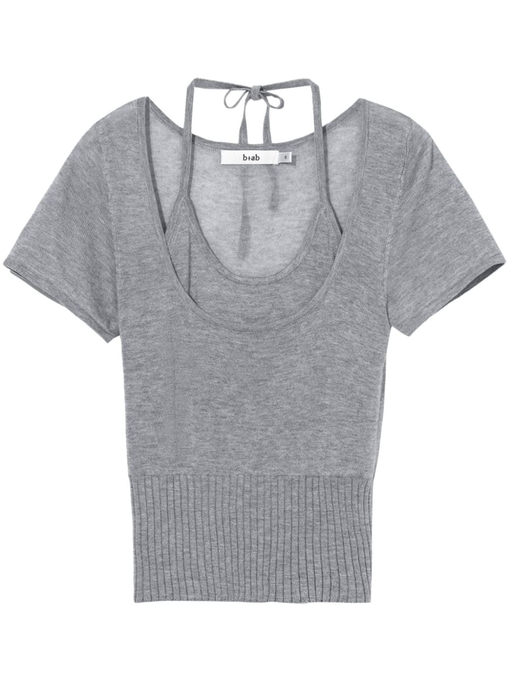 b+ab Stricktop im Layering-Look - Grau von b+ab