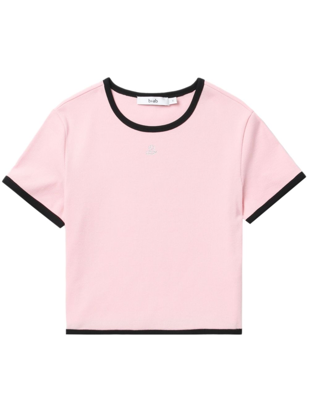 b+ab T-Shirt mit Strass-Logo - Rosa von b+ab