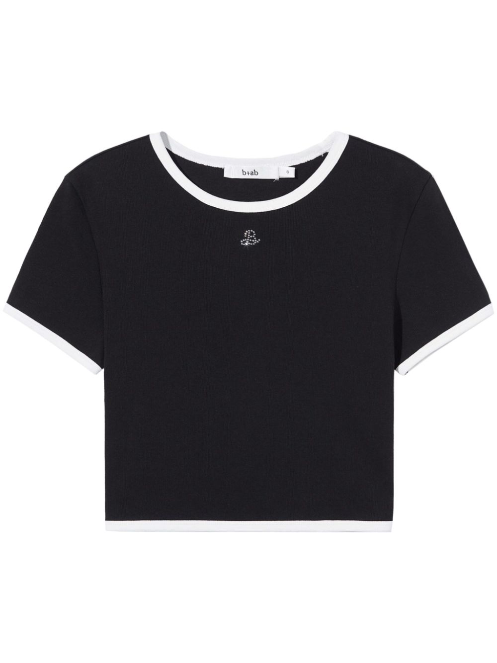 b+ab T-Shirt mit Strass-Logo - Schwarz von b+ab