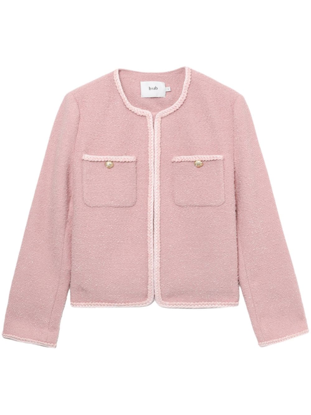 b+ab Tweed-Jacke mit Flechtborten - Rosa von b+ab