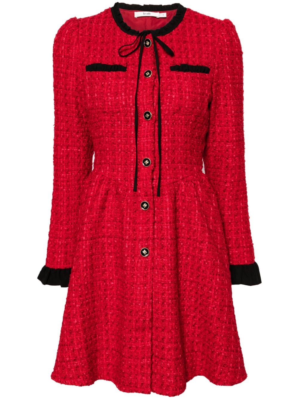 b+ab Tweed-Minikleid mit Schleifendetail - Rot von b+ab