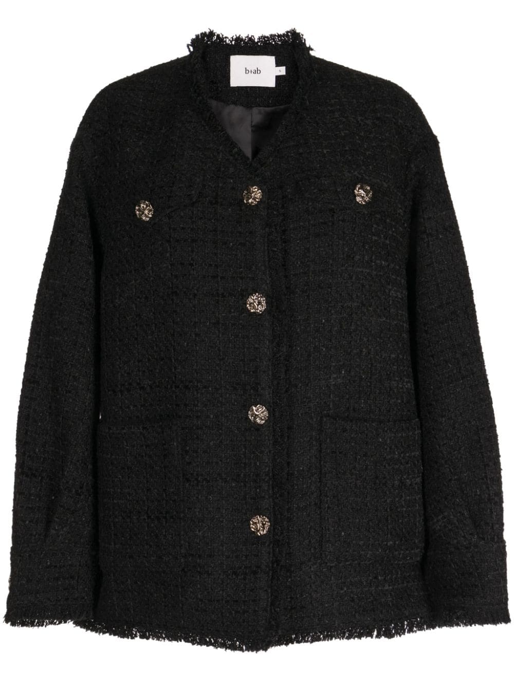 b+ab Geknöpfte Tweed-Jacke - Schwarz von b+ab