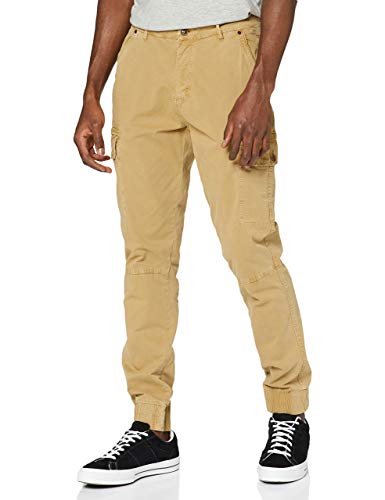 BLEND BHBHNAN Herren Cargohose Lange Hose mit Stretch und elastischer Beinabschluss Regular Fit, Größe:W36/32, Farbe:Sand Brown (75107) von b BLEND