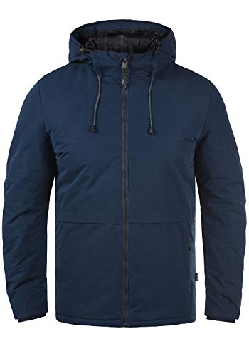 BLEND BHFosco Herren Parka Winterparka Winterjacke mit hochabschließender Kapuze Reißverschlusstaschen Regular fit, Größe:L, Farbe:Dress Blues (194024) von b BLEND