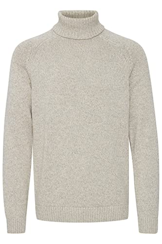 Blend 20712636 Herren Strickpullover Grobstrick Pullover mit Rollkragen Meliert, Größe:XL, Farbe:Oyster Gray (141107) von b BLEND