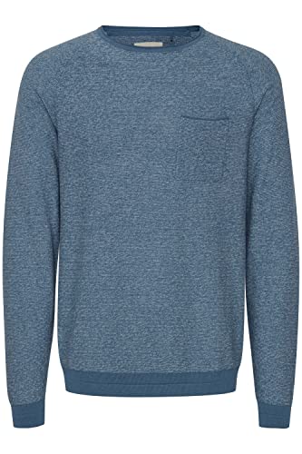 Blend 20714341 Herren Strickpullover Feinstrick Pullover mit Rundhalsausschnitt O-Neck und Brusttasche, Größe:2XL, Farbe:Copen Blue (184025) von b BLEND