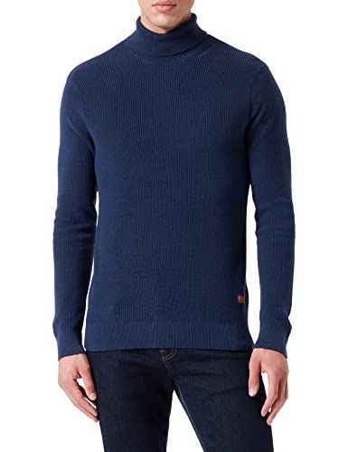 Blend 20714492 Herren Rollkragenpullover Feinstrick Strickpullover mit Rollkragen, Größe:S, Farbe:Dress Blues (194024) von b BLEND
