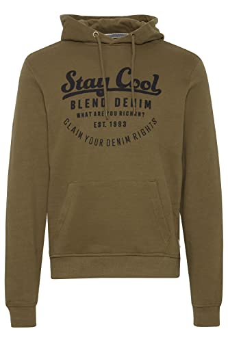 Blend 20714578 Herren Sweatshirt Kapuzenpullover Hoodie Pullover mit Kapuze und Print, Größe:XL, Farbe:Military Olive (190622) von b BLEND