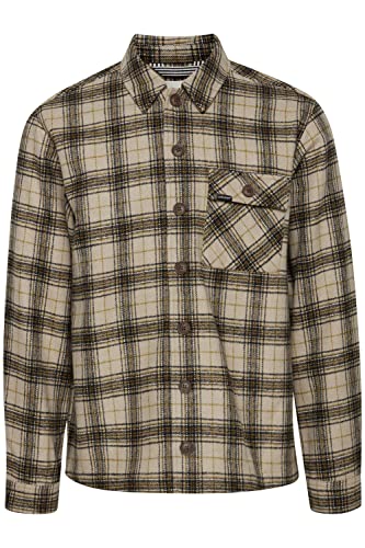 Blend 20714617 Overshirt Herren Feldjacke Übergangsjacke Jacke Wollige Oberfläche Overshirt mit weitem Schnitt Club-Kragen Robuste Polyester-Qualität, Größe:XL, Farbe:Crockery (161104) von b BLEND