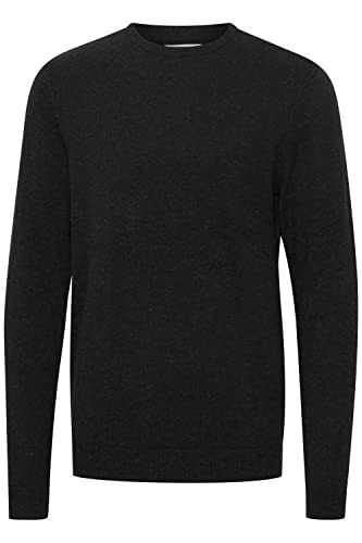 Blend 20714626 Herren Strickpullover Feinstrick Pullover mit Rundhalskragen, Größe:L, Farbe:Black (194007) von b BLEND