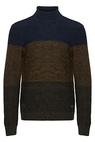 Blend 20714627 Herren Rollkragenpullover Pullover Pulli Color Block Design, Größe:L, Farbe:Dress Blues (194024) von b BLEND