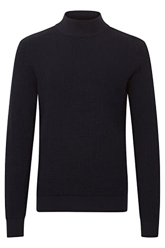 Blend 20714631 Herren Strickpullover Feinstrick Pullover mit Rollkragen Struktur-Strick, Größe:L, Farbe:Black (194007) von b BLEND