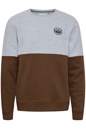 Blend 20714869 Herren Sweatshirt Pullover Pulli mit Rundhalsausschnitt O-Neck Color Block Design, Größe:XL, Farbe:Stone Mix (200274) von b BLEND