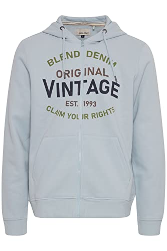 Blend 20715054 Herren Sweatjacke Kapuzenjacke Hoodie mit Kapuze und Reißverschluss Print, Größe:3XL, Farbe:Celestial Blue (144210) von b BLEND