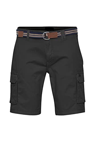 Blend 20715129 Herren Cargo Shorts Bermuda Kurze Hose mit Gürtel Cargo Taschen mit Stretch Regular Fit, Größe:XL, Farbe:Black (194007) von b BLEND