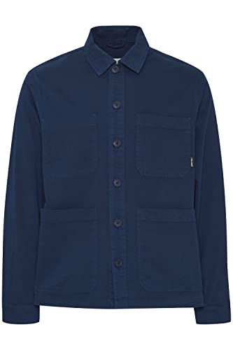 Blend 20715171 Outerwear Herren Übergangsjacke Herrenjacke Jacke Überhemd Shacket Overshirt Hemdkragen Knopfleiste Twill-Qualität Regular Fit, Größe:XL, Farbe:Dress Blues (194024) von b BLEND