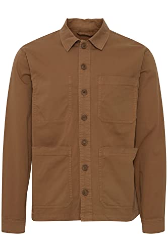 Blend 20715171 Outerwear Herren Übergangsjacke Herrenjacke Jacke Überhemd Shacket Overshirt Hemdkragen Knopfleiste Twill-Qualität Regular Fit, Größe:XL, Farbe:Otter (181018) von b BLEND