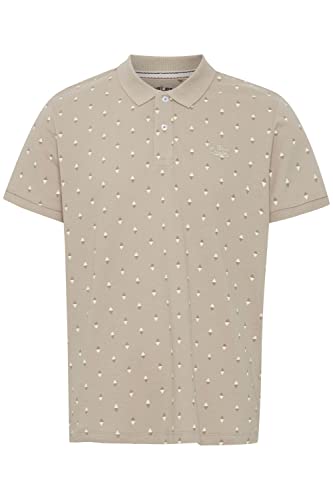 Blend 20715183 Polo Herren Poloshirt Polohemd mit Polokragen Logo-Stickerei Regular Fit Minimal-Muster, Größe:2XL, Farbe:Crockery (161104) von b BLEND