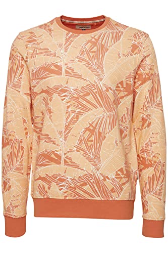 Blend 20715350 Herren Sweatshirt Pullover Pulli mit Rundhalsausschnitt O-Neck Print Sommer Blumen, Größe:2XL, Farbe:Brandied Melon (161340) von b BLEND