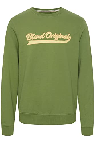 Blend 20715364 Herren Sweatshirt Pullover Pulli mit Rundhalsausschnitt O-Neck und Stickerei, Größe:XL, Farbe:Dill (180108) von b BLEND