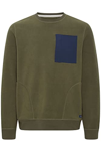 Blend 20715392 Herren Fleece Pullover Sweatshirt Pullover mit Rundhalsausschnitt O-Neck Brusttasche, Größe:2XL, Farbe:Cypress (180322) von b BLEND