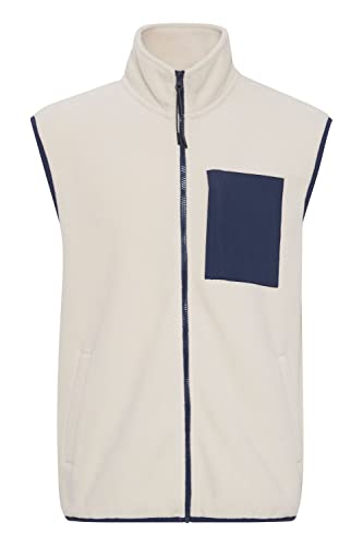 Blend 20715393 Fleeceweste Herren Weste Fleece Outdoor Weste Fleeceweste mit Abgesetzter Brusttasche und Stehkragen Regular Fit, Größe:2XL, Farbe:Pumice Stone (140002) von b BLEND
