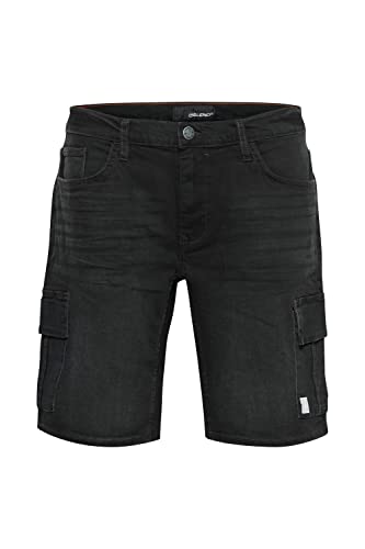 Blend 20715424 Herren Jeans Shorts Kurze Denim Shorts Cargoshorts mit Stretch Blizzard Regular Fit, Größe:M, Farbe:Denim Black (200297) von b BLEND