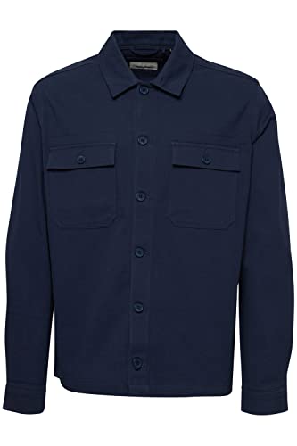 Blend 20715454 Overshirt Herren Übergangsjacke Jacke Überhemd Hemdjacke Kariert Wollige Optik Brusttaschen Hochwertige Baumwoll-Qualität, Größe:2XL, Farbe:Dress Blues (194024) von b BLEND