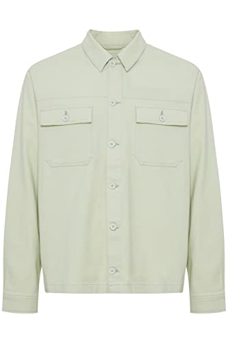 Blend 20715454 Overshirt Herren Übergangsjacke Jacke Überhemd Hemdjacke Kariert Wollige Optik Brusttaschen Hochwertige Baumwoll-Qualität, Größe:2XL, Farbe:Sea Foam (146007) von b BLEND